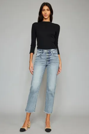Trendy High Rise Straight Leg Jean