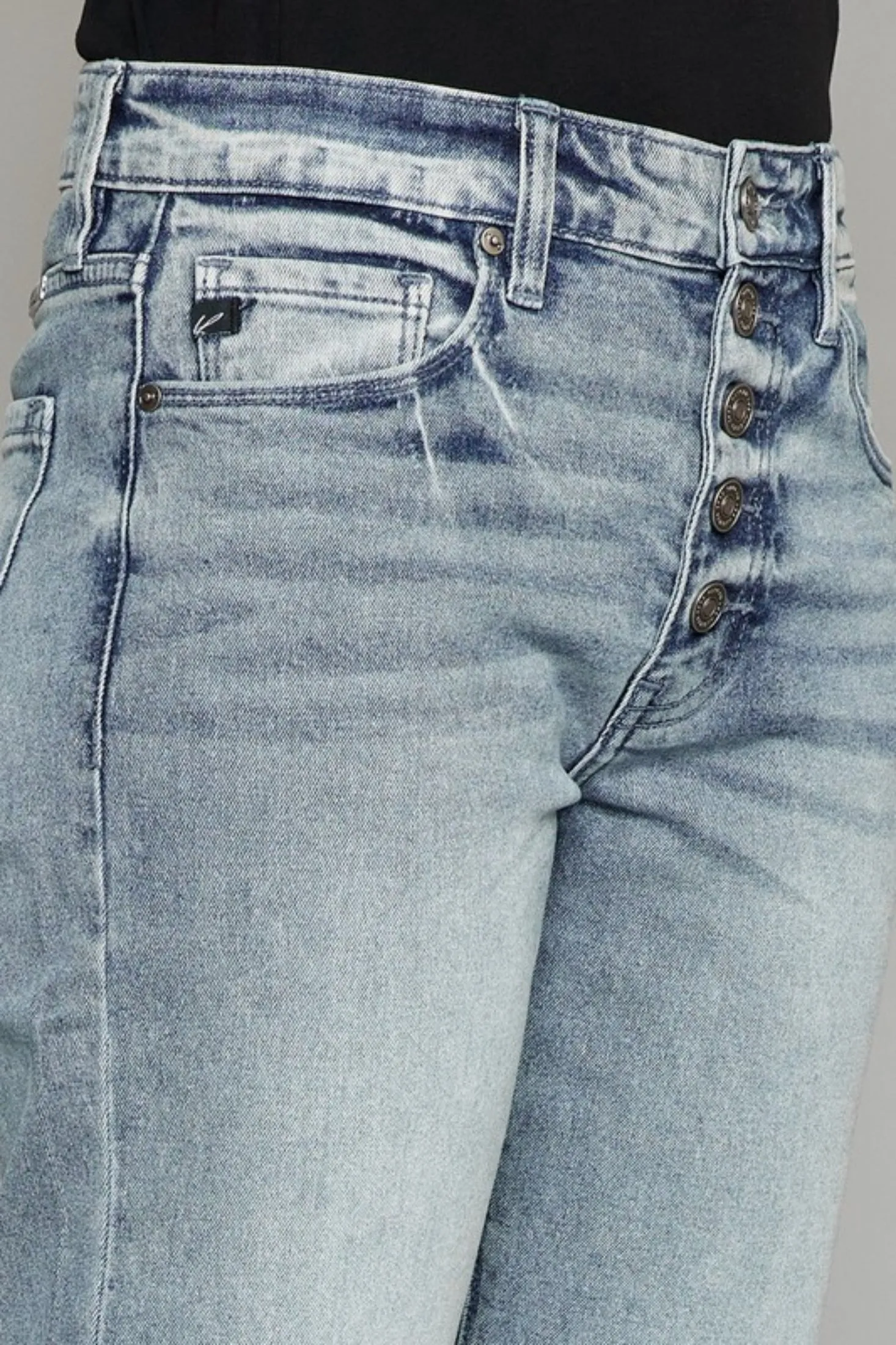 Trendy High Rise Straight Leg Jean