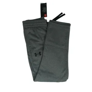 Under Armour Big Boy's Elastic Waist Fleece Pants Gray Black Size Small