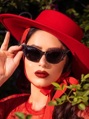 Vamp Batwing Sunglasses in Smoke Spider Web