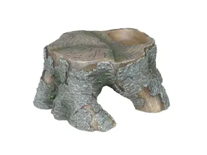 Weco Products Wecorama Sleepy Hollows Pine Stump Den Terrarium Ornament - Gray and Brown - Medium