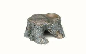 Weco Products Wecorama Sleepy Hollows Pine Stump Den Terrarium Ornament - Gray and Brown - Small