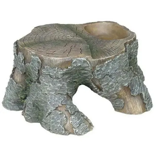 Weco Products Wecorama Sleepy Hollows Pine Stump Den Terrarium Ornament Gray, Brown Medium
