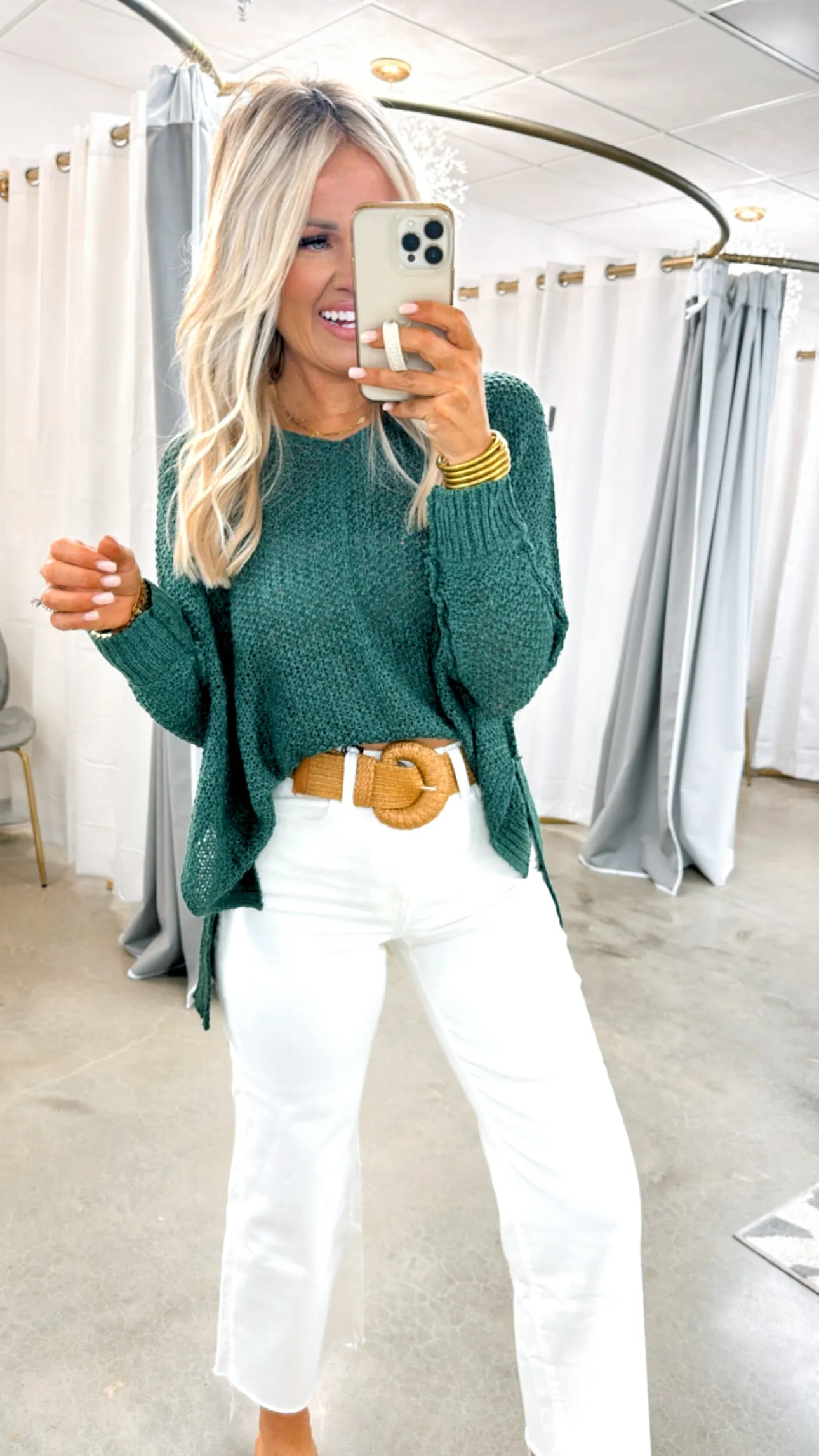 Wide-Leg Cropped Jeans- White