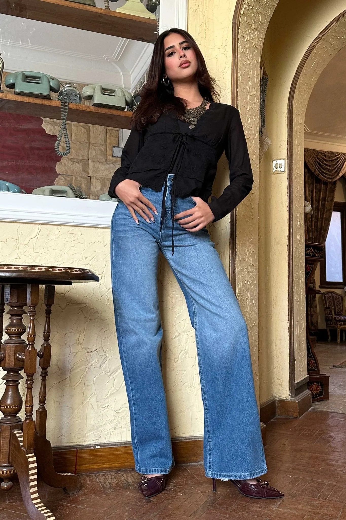 Wide-Leg - High-Waist Light Blue Jeans