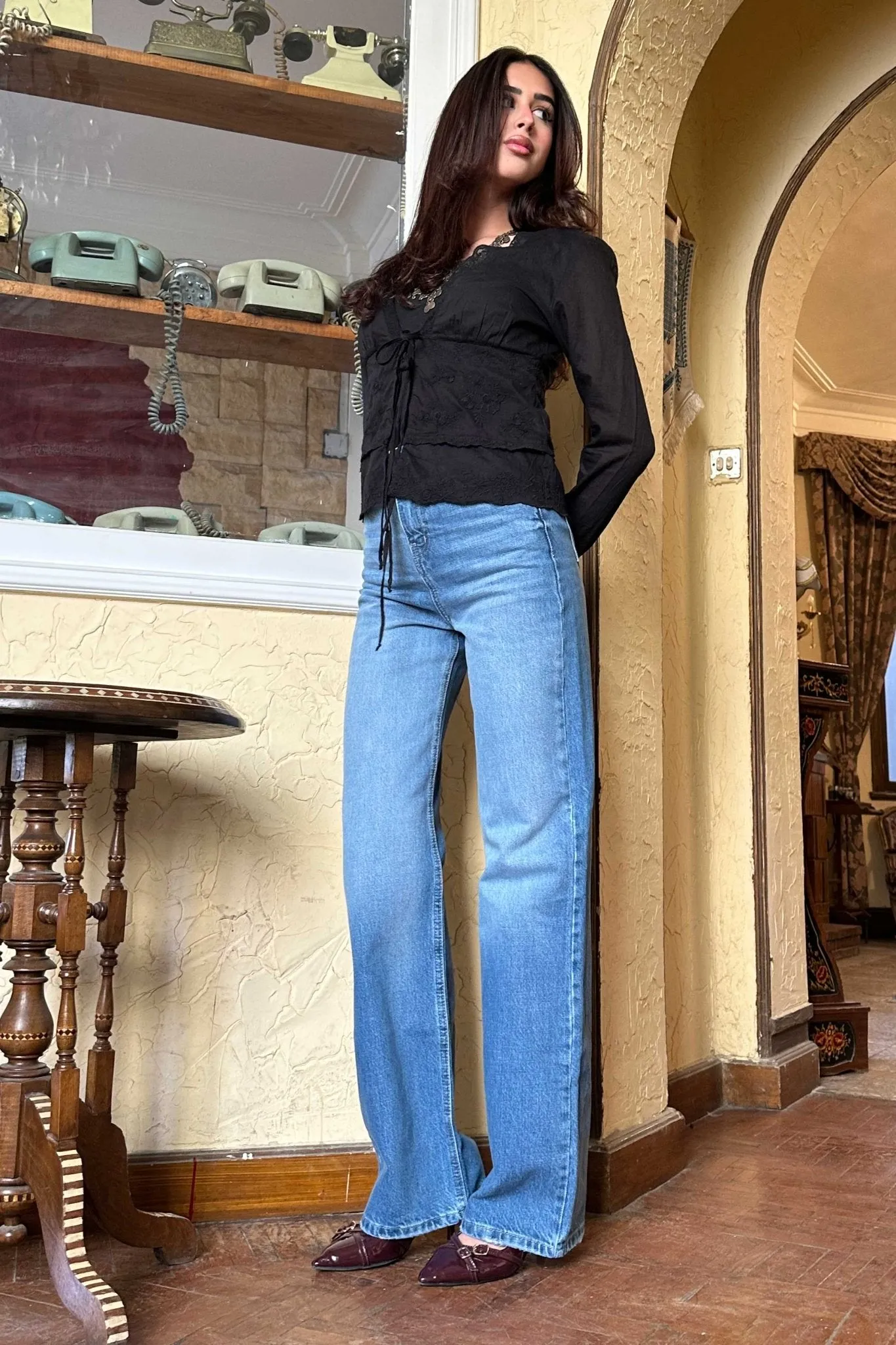 Wide-Leg - High-Waist Light Blue Jeans