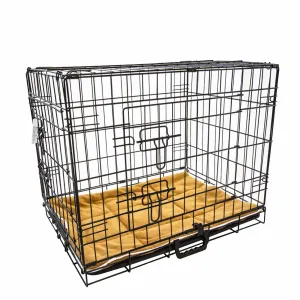 Wire Dog Cage Foldable Crate Kennel 48in with Tray   Cushion Mat Combo