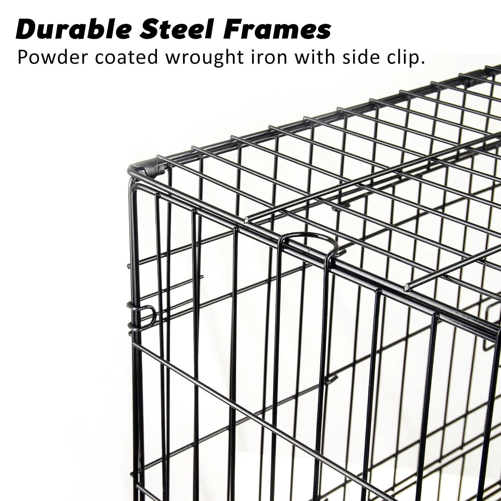 Wire Dog Cage Foldable Crate Kennel 48in with Tray   Cushion Mat Combo