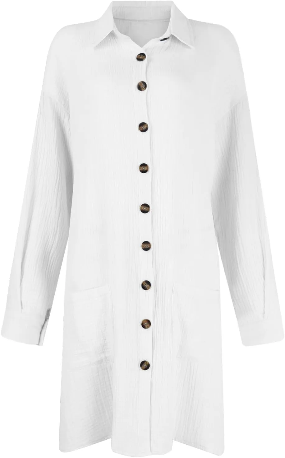 Women Button Down Dress Loose Summer Cotton Linen Dresses Casual Short Sleeve Tunic Dress 2025 Linen Dress Women