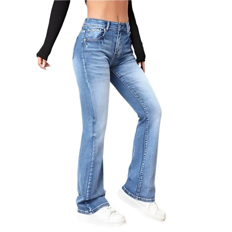 Women’s Casual Vintage Micro Flare Jeans – Trendy Streetwear for All Seasons