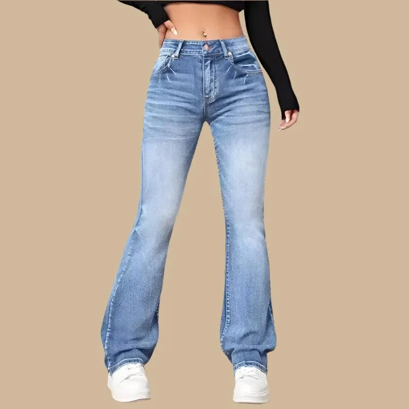 Women’s Casual Vintage Micro Flare Jeans – Trendy Streetwear for All Seasons