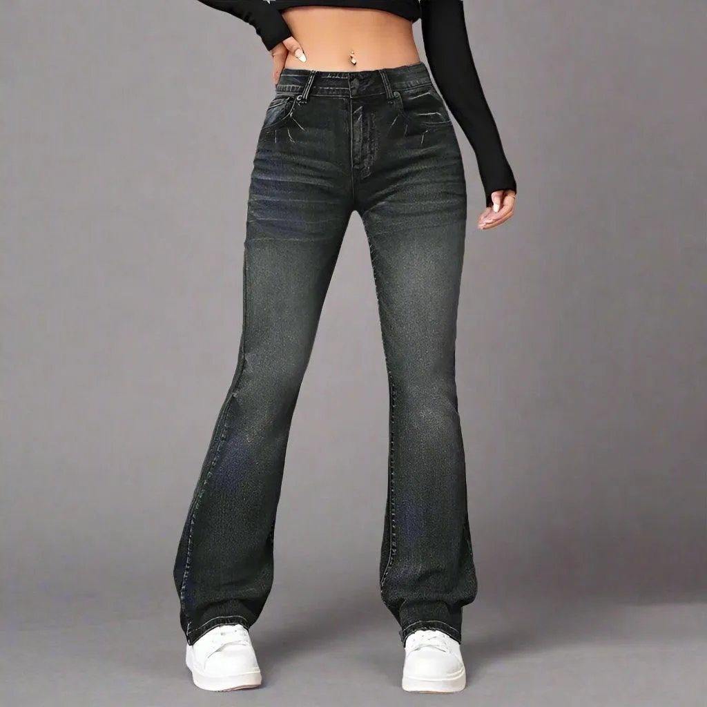 Women’s Casual Vintage Micro Flare Jeans – Trendy Streetwear for All Seasons