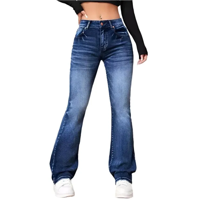 Women’s Casual Vintage Micro Flare Jeans – Trendy Streetwear for All Seasons