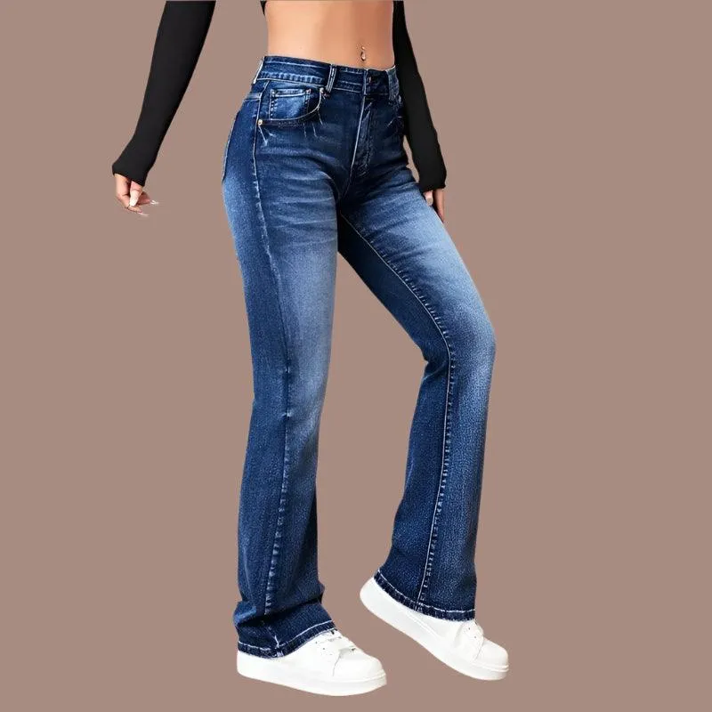 Women’s Casual Vintage Micro Flare Jeans – Trendy Streetwear for All Seasons