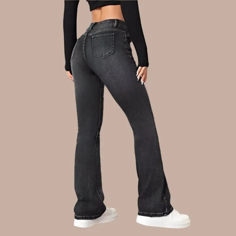 Women’s Casual Vintage Micro Flare Jeans – Trendy Streetwear for All Seasons