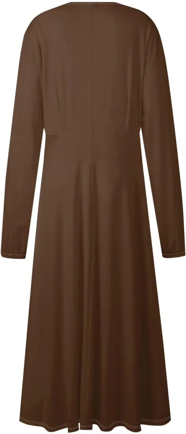 Womens Fall/Winter Dresses Long Sleeve V Neck Dresses Elegant Dresses Trendy Printed Dresses Dresses for Women