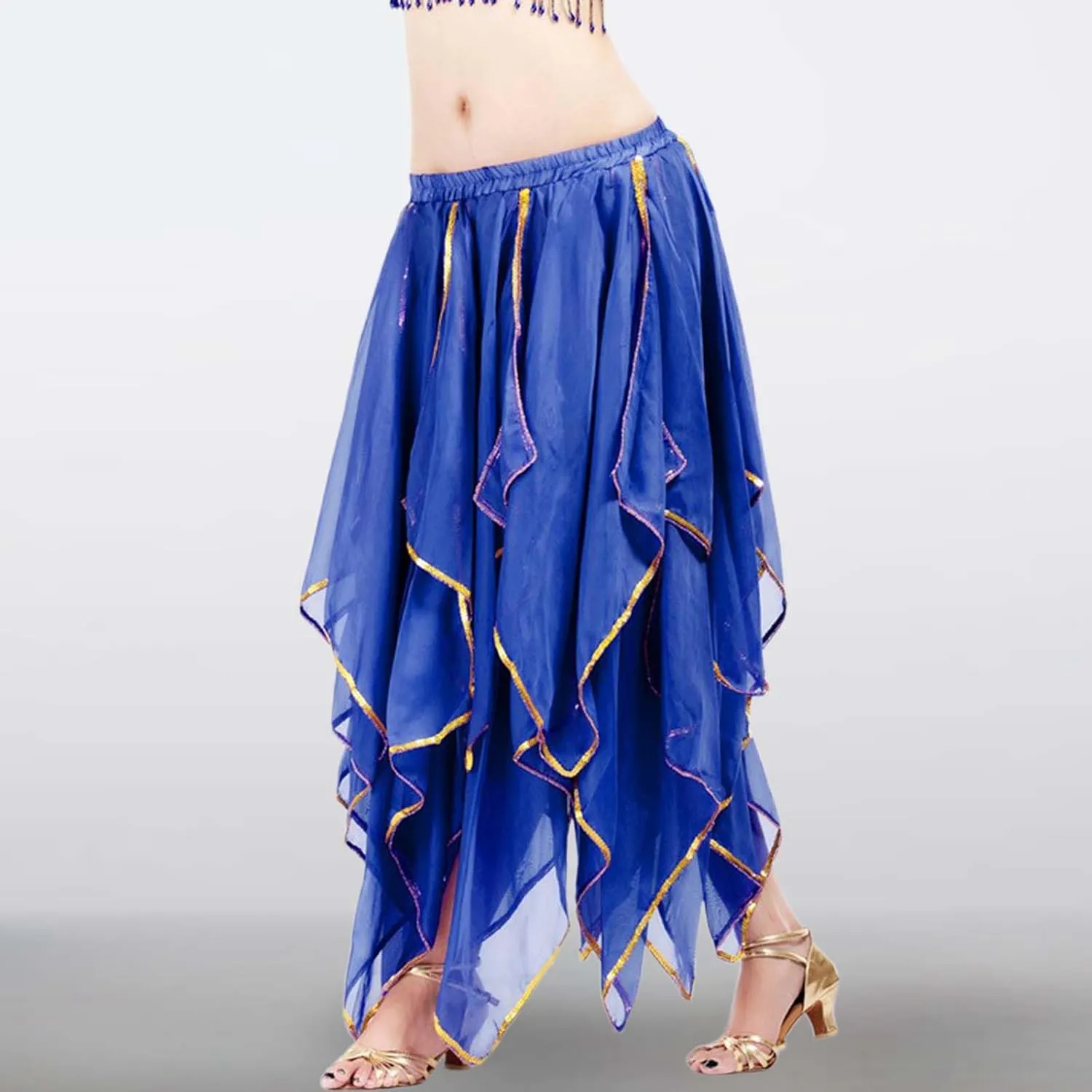 Womens Fashion Solid Midi Skirts Carnival Belly Dance Performance Dress Tulle Bubble A Line Fairy Knee Length Skirts