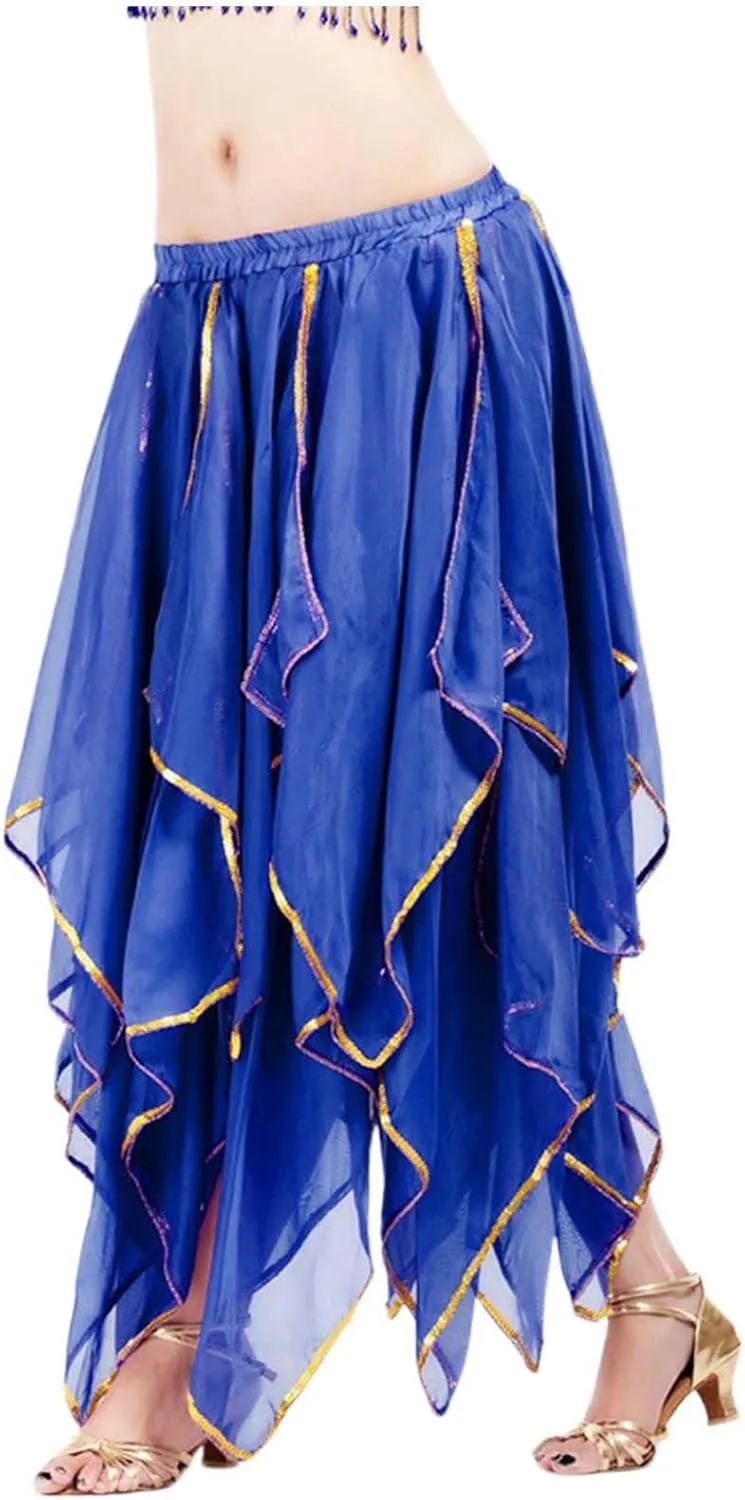 Womens Fashion Solid Midi Skirts Carnival Belly Dance Performance Dress Tulle Bubble A Line Fairy Knee Length Skirts