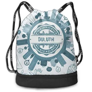X-JUSEN Print Duluth Minnesota Multi-Function Drawstring Bundle Backpack, Burst Sackpack, Tote