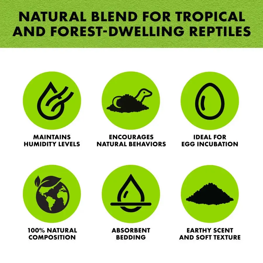 Zilla Jungle Mix Fir and Sphagnum Peat Moss Organic Bedding for Reptiles, Ideal for Tropical or Forest Habitats