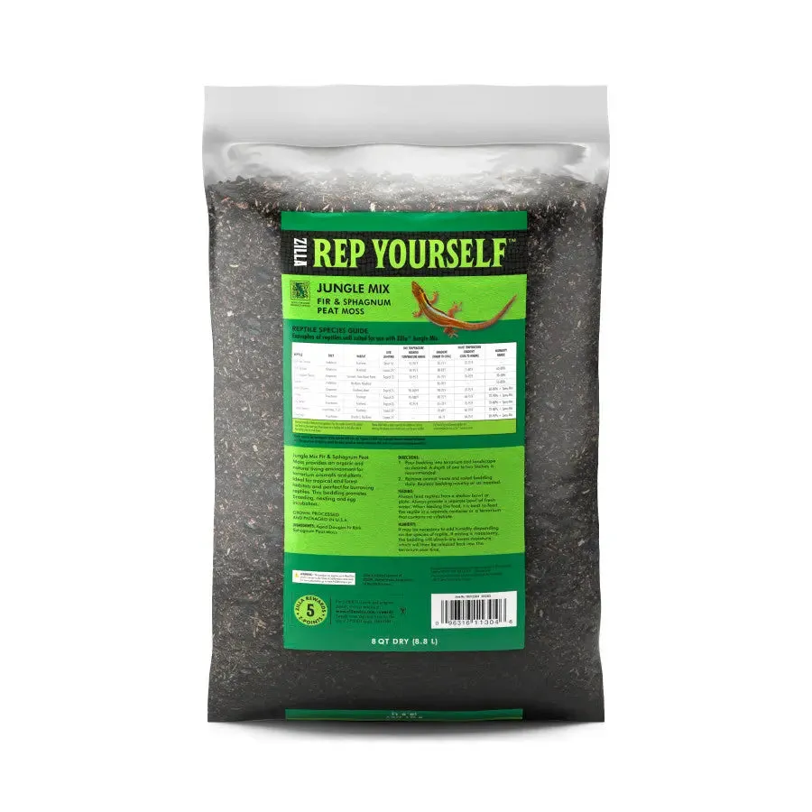 Zilla Jungle Mix Fir and Sphagnum Peat Moss Organic Bedding for Reptiles, Ideal for Tropical or Forest Habitats