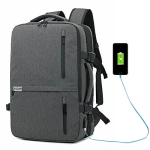 ZUQIANG Business Backpack Flight Approved Carry on Backpacks Multipurpose Trip Bag (Gary, 21')